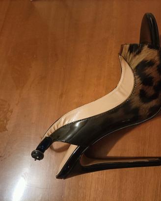 Décolleté tacco n.12 nere leopardata come nuove