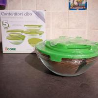 Set 5 Contenitori Salva Freschezza in Vetro con Co
