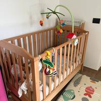 Lettino in legno+ materasso Foppapedretti