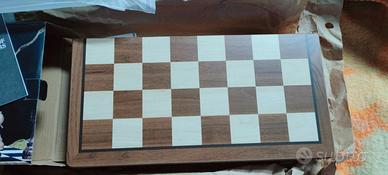 SCACCHIERA SCHACCHI DAMA IN LEGNO PREGIATO GRANDE