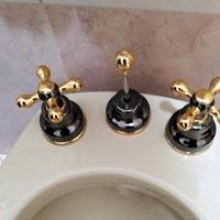 Set rubinetti vintage bagno nero oro antrace dorat