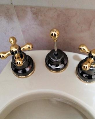 Set rubinetti vintage bagno nero oro antrace dorat