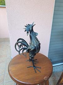 Scultura gallo in ferro battuto fatta a mano