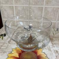 Centro tavola in vetro con calla in argento