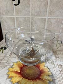 Centro tavola in vetro con calla in argento