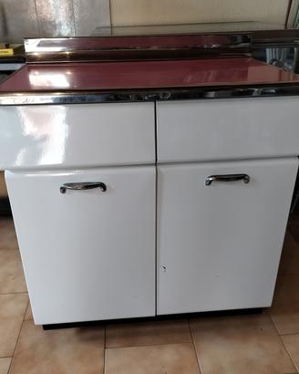 Mobile cucina vintage anni 60 in metallo smaltato