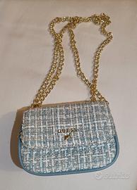 BORSA GUESS GIRL AZZURRA IN TESSUTO E CON  TRACOLL