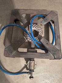 Fornello a gas, 3 vasche plastica,  pentola salsa