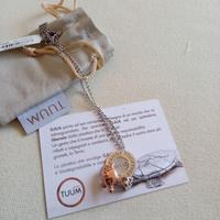 Collana Tuum Gaia, argento, oro doppio pendente