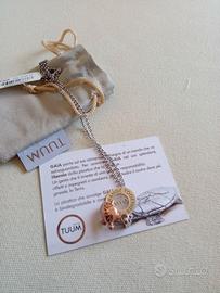 Collana Tuum Gaia, argento, oro doppio pendente