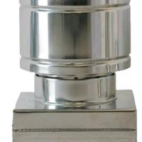 Comignolo antivento acciaio inox base quadrata 