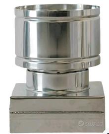 Comignolo antivento acciaio inox base quadrata 