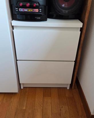 Comodino Ikea MALM bianco