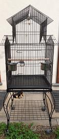 Voliera con sostegno per pappagalli 