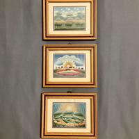 Set 3 quadretti, stampe Ivan Rabuzin,pittura naïf