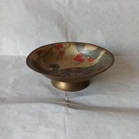 Coppa in ottone dipinta a mano anni '50 - 60