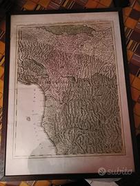 Cartina XIX secolo regioni Toscana e Emilia