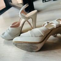 Scarpe da donna bianche estive con tacco