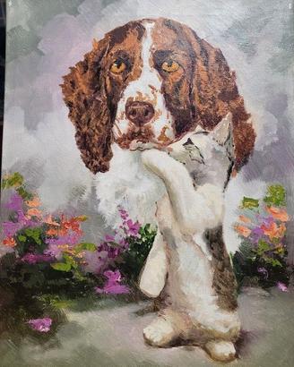 Dipinto a Olio su Tela "Animali"