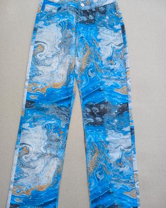 jeans da donna effetto marmorizzato,nuovi 