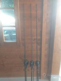 3 canne pesca carpe carpfishing 12 piedi 3,25lb