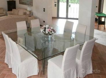 tavolo in vetro cristallo 200 x 200 h 75