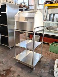scaffale pane e vassoi self-service usato