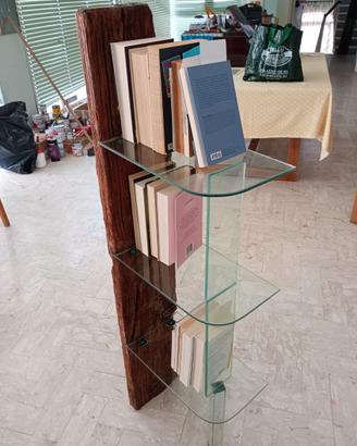 Libreria vetro legno