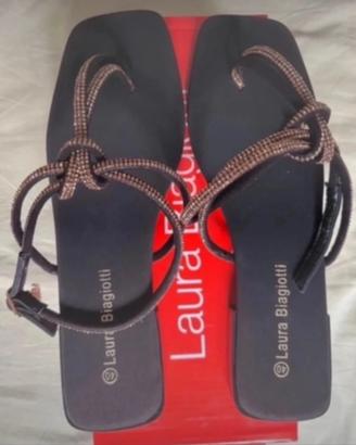 Sandali flat diamanti Laura Biagiotti