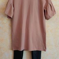 T-shirt vestito + leggings in ecopelle