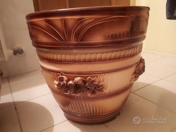 Vaso o coppia vasi in cotto smaltato