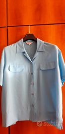 Camicia seta m/c azzurra