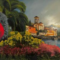 Quadro, tela, paesaggio, Brissago