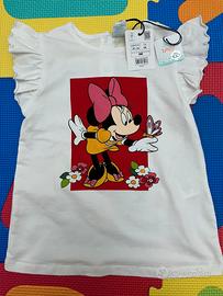 T-shirt smanicata con stampa Minnie 