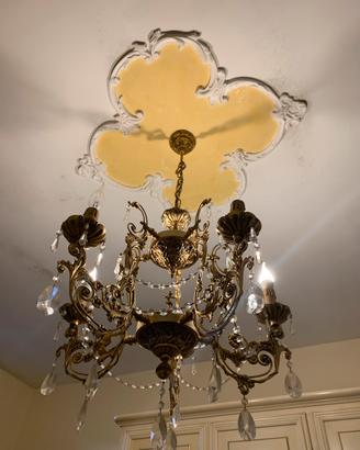 Lampadario ottone oro