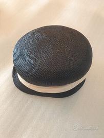 Cappello Vintage Anni 50-60 in paglia blu notte