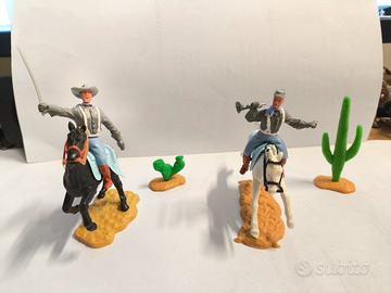 Coppia Soldatini Timpo Toys Confederati a Cavallo 