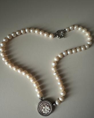 Collana argento e cammeo