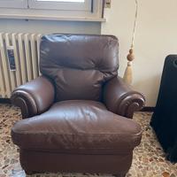 Poltrona vintage in pelle marrone