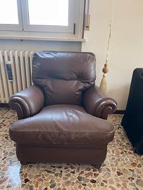 Poltrona vintage in pelle marrone