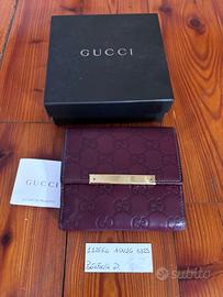 Portafoglio Gucci originale in pelle GG bordeaux –