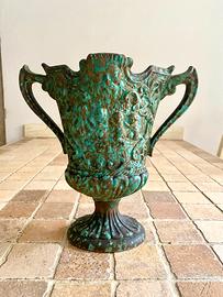 Vaso anfora verde in ceramica