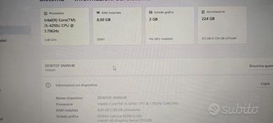 Pc portatile notebook asus i5 8gb ram nvidia