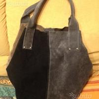 Borsa in pelle scamosciata