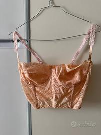 Bralette in pizzo rosa