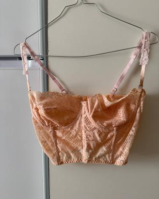 Bralette in pizzo rosa