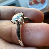 Anello Solitario in Oro Bianco 14kt - 4 grammi