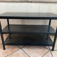 Panca metallica con vano scarpe