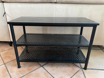 Panca metallica con vano scarpe