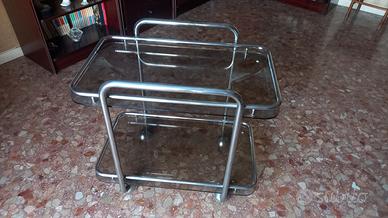 carrello con ruote in vetro